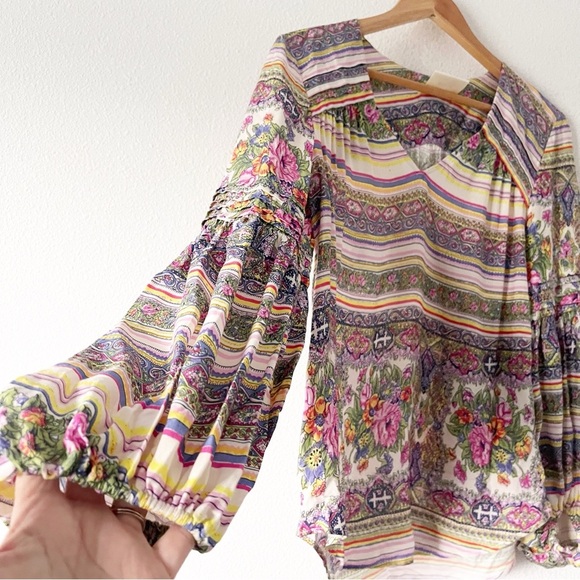 Anthropologie Maeve Ceresco Peasant Top in Multicolor - Picture 4 of 8